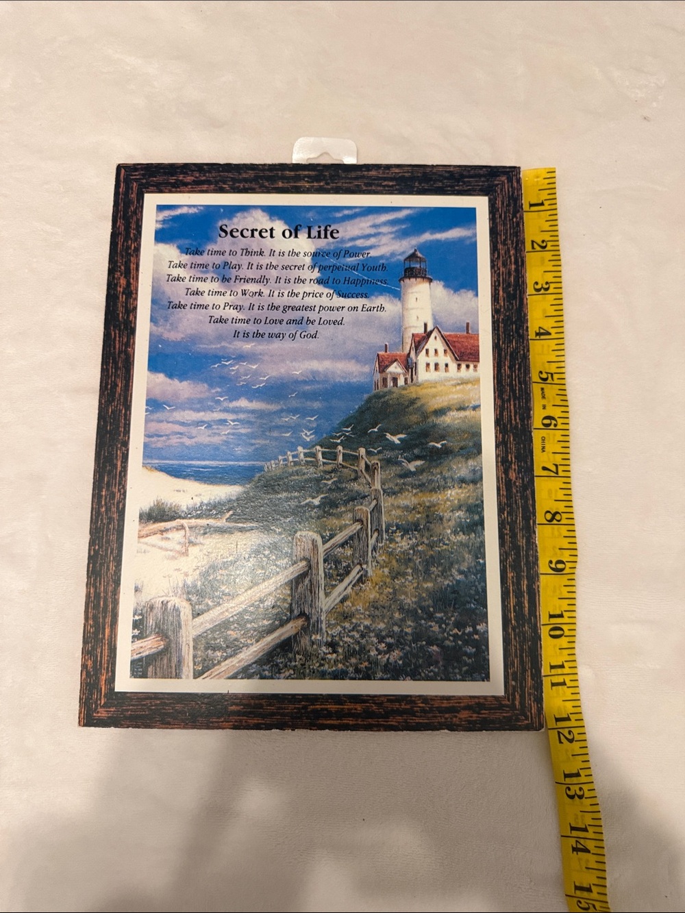 Secret of Life Lighthouse Wall Art Print — Blue, White, Brown